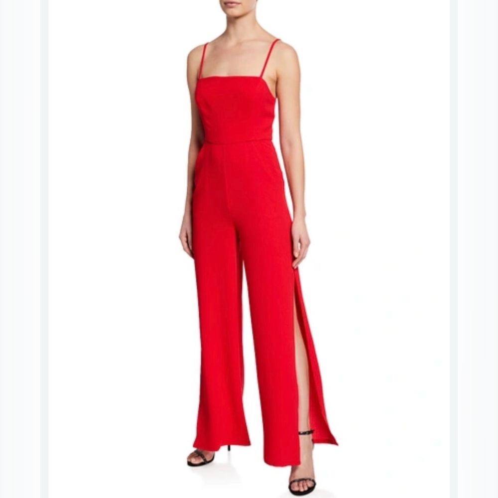 BCBGENERATION
Side-slit Wide-leg Jumpsuit In Ribbon Red Size 10 New‎ With Tags